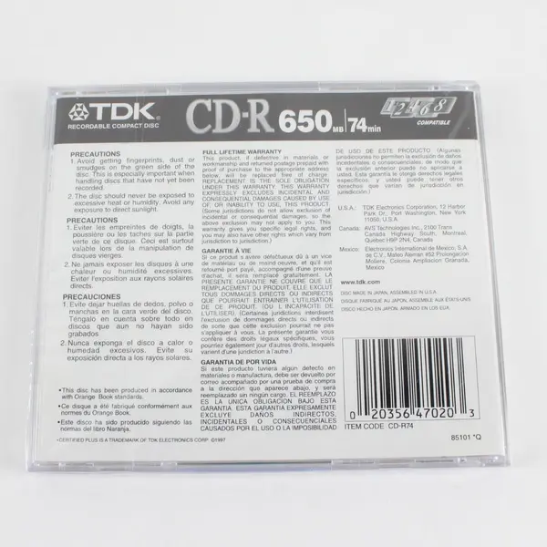 Lot of 8 TDK Memorex Blank CD-R Recordable Discs 650MB 74 Min