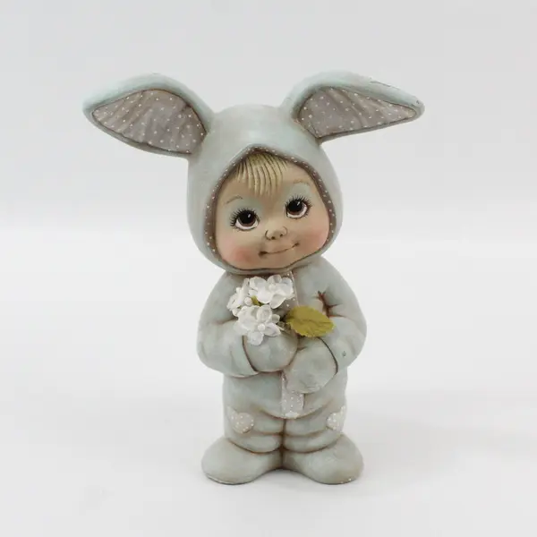 Lot of 4 Hand Painted Ceramic Sweet Tot Bunny Ceramic Mold Figurines