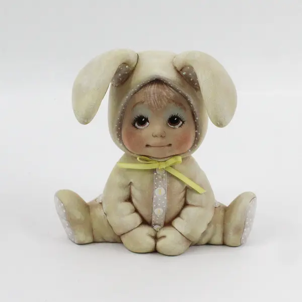 Lot of 4 Hand Painted Ceramic Sweet Tot Bunny Ceramic Mold Figurines