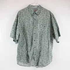 Bugle Boy Company Men's L Green Leaf Short Sleeve Shirt