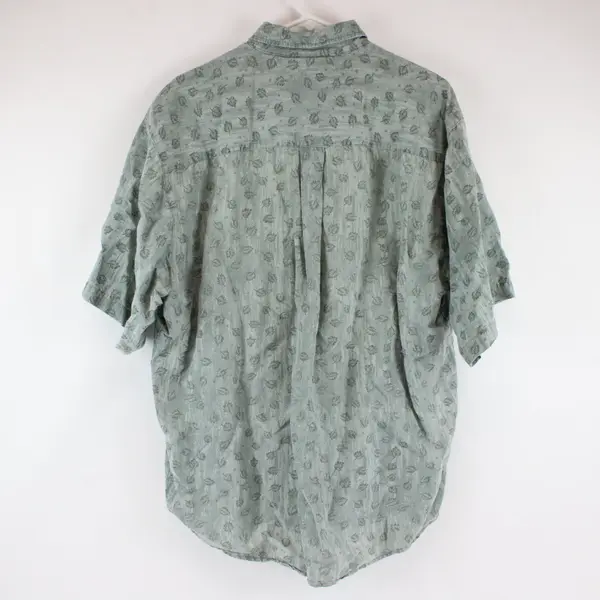 Bugle Boy Company Men's L Green Leaf Short Sleeve Shirt