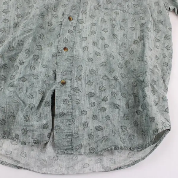 Bugle Boy Company Men's L Green Leaf Short Sleeve Shirt