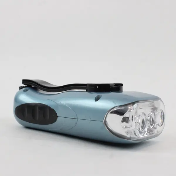 Garrity Blue Wind Up Hand Crank Flashlight