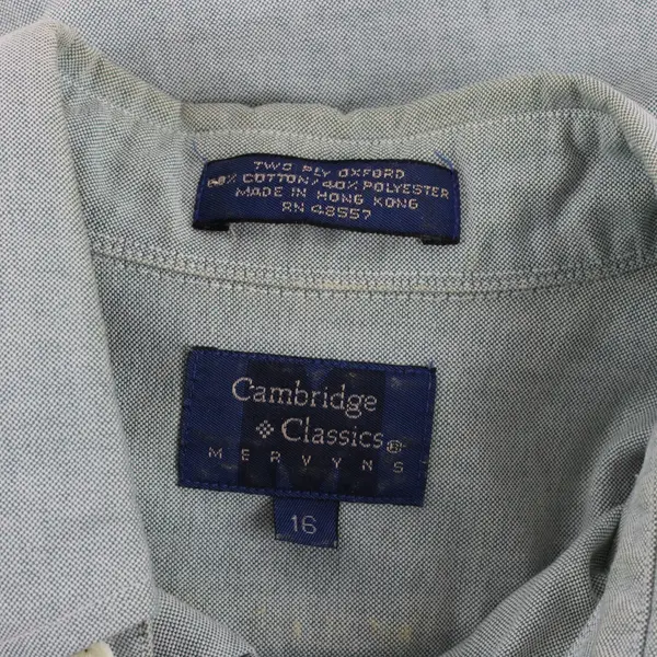 Lot of 3 VTG Cambridge Classics Men's 16 Short Sleeve Button Down Shirts FLAWED