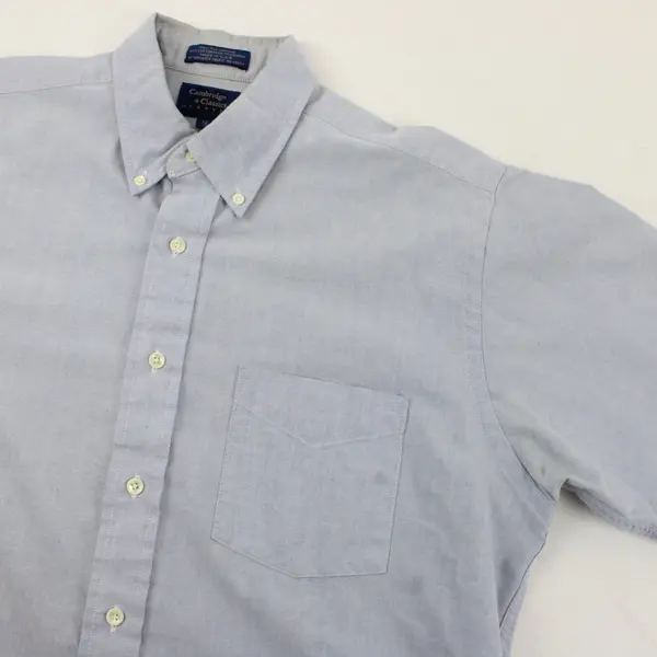 Lot of 3 VTG Cambridge Classics Men's 16 Short Sleeve Button Down Shirts FLAWED