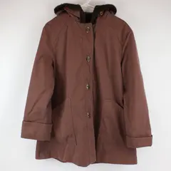 VTG Macy's California Women's Brown Faux Fur Lined Heavy Duty Coat Large