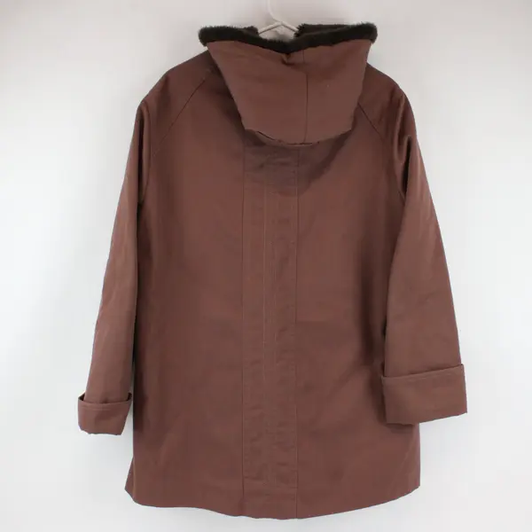 VTG Macy's California Women's Brown Faux Fur Lined Heavy Duty Coat Large