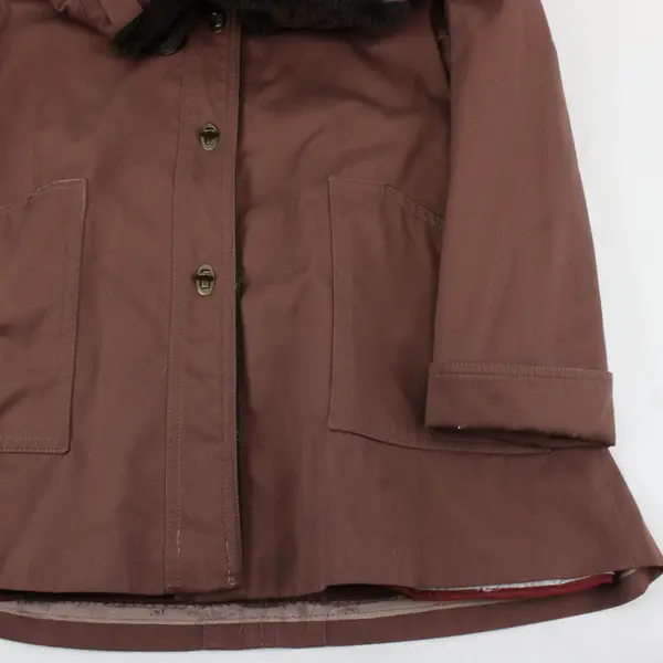 VTG Macy's California Women's Brown Faux Fur Lined Heavy Duty Coat Large