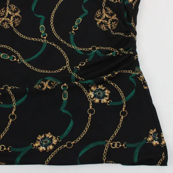 White House Black Market Chain Print Sleeveless Black Top Size M