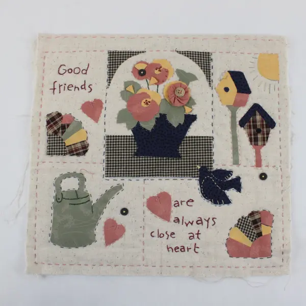 Patchwork Friendship Sampler Log Cabin Quilt Blocks Red Green Pieces