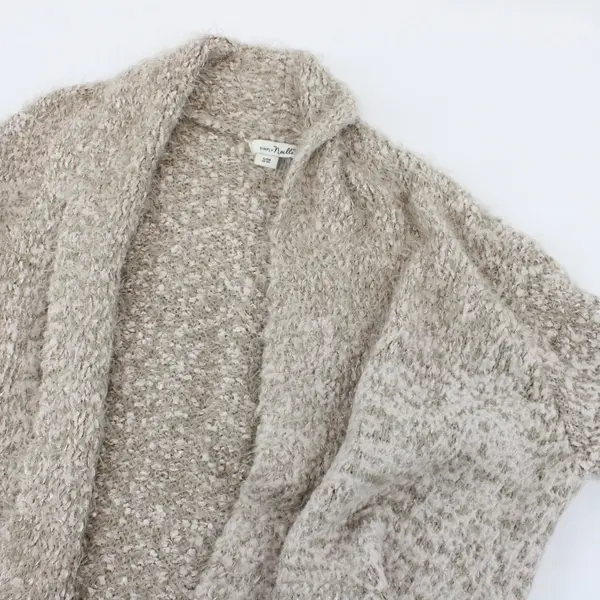 Simply Noelle Tan Open Front Cardigan S/M(8-10) Fuzzy Soft Cozy 