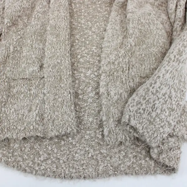 Simply Noelle Tan Open Front Cardigan S/M(8-10) Fuzzy Soft Cozy 