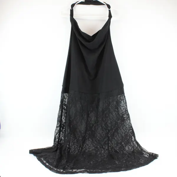 Shein Womens Sleeveless Dress Skort Bottom with Black Lace Floral Sheer XL