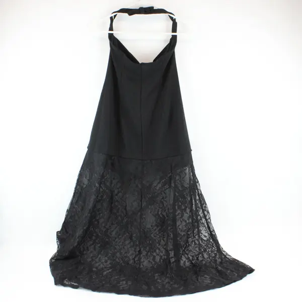 Shein Womens Sleeveless Dress Skort Bottom with Black Lace Floral Sheer XL
