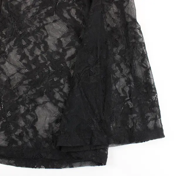 Shein Womens Sleeveless Dress Skort Bottom with Black Lace Floral Sheer XL