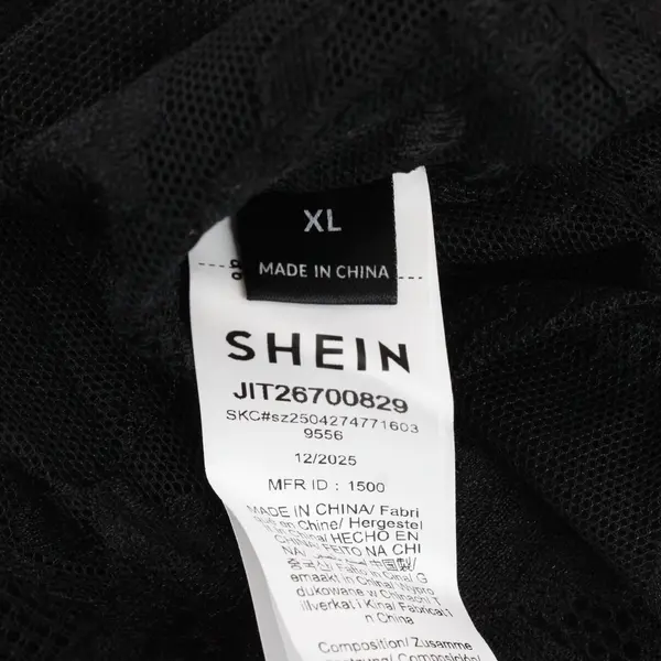 Shein Womens Sleeveless Dress Skort Bottom with Black Lace Floral Sheer XL