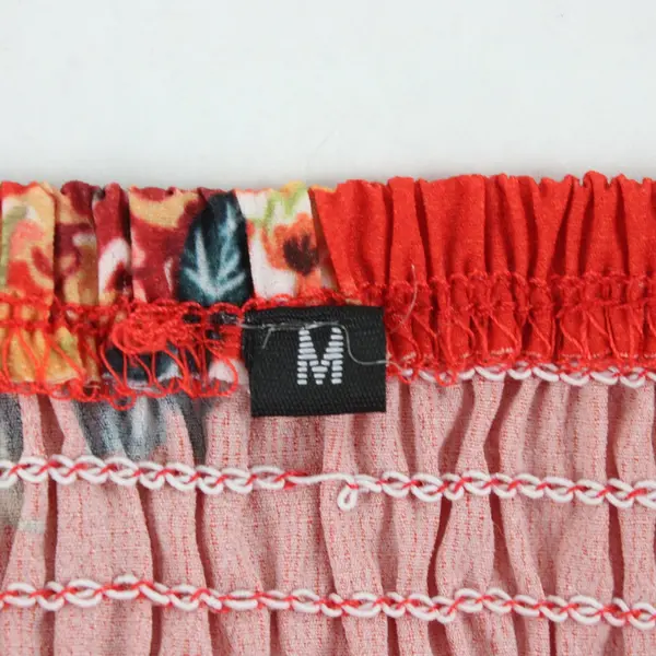 Unbranded Dress Womens M Red Floral Ruffle Sundress Summer