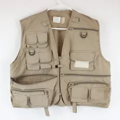 Woodfield Men’s Tan Outdoor Fishing Hunting Utility Vest Size L Multi Pocket