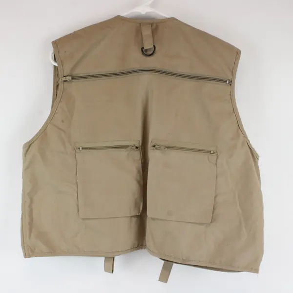Woodfield Men’s Tan Outdoor Fishing Hunting Utility Vest Size L Multi Pocket