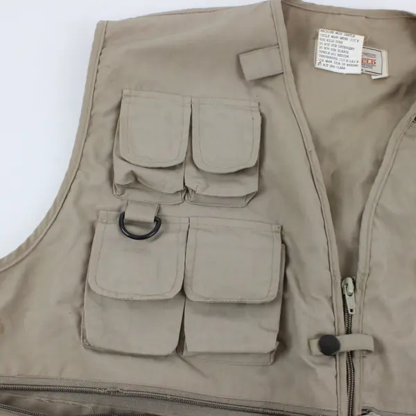 Woodfield Men’s Tan Outdoor Fishing Hunting Utility Vest Size L Multi Pocket