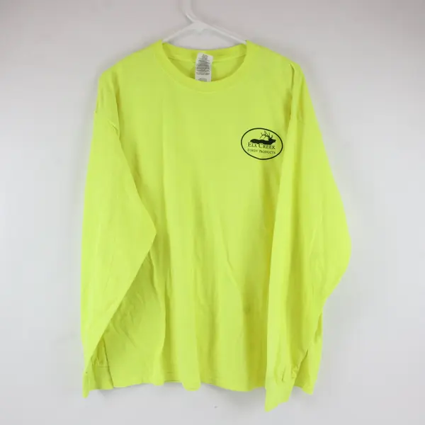 Gildan Ultra Cotton Elk Creek Forest Products Neon Long Sleeve Shirt Workwear XL
