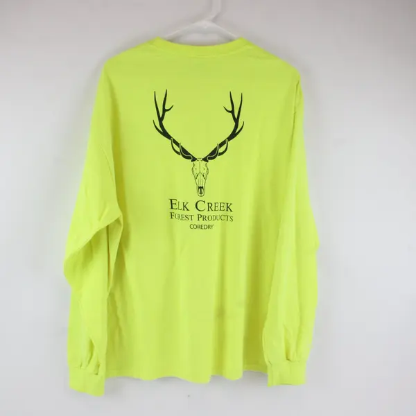 Gildan Ultra Cotton Elk Creek Forest Products Neon Long Sleeve Shirt Workwear XL