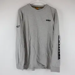 DeWalt Shirt Mens L Light Grey Long Sleeve Graphic Logo Workwear Crewneck 