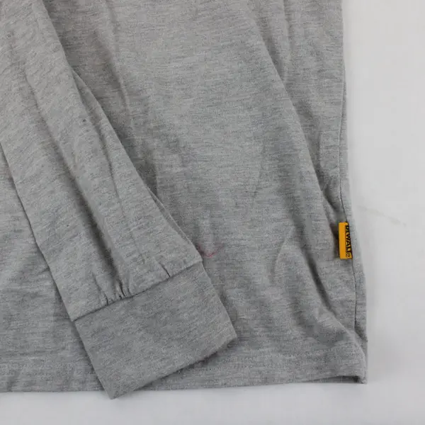 DeWalt Shirt Mens L Light Grey Long Sleeve Graphic Logo Workwear Crewneck 