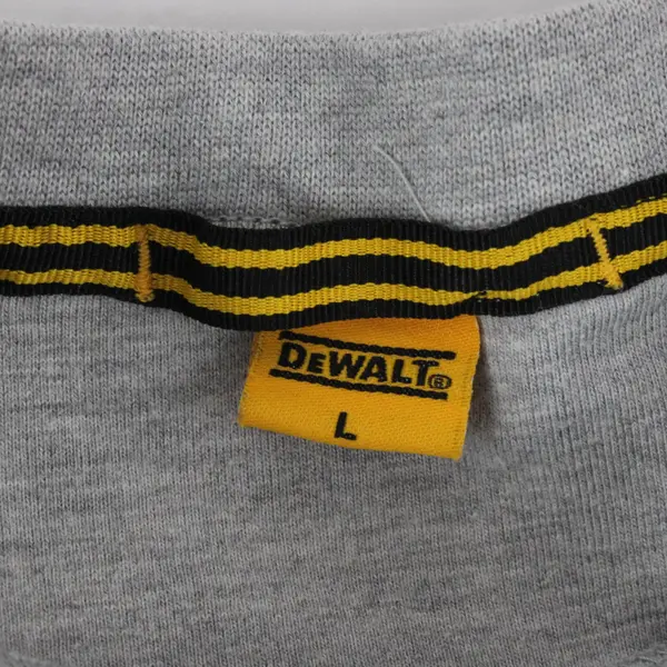 DeWalt Shirt Mens L Light Grey Long Sleeve Graphic Logo Workwear Crewneck 