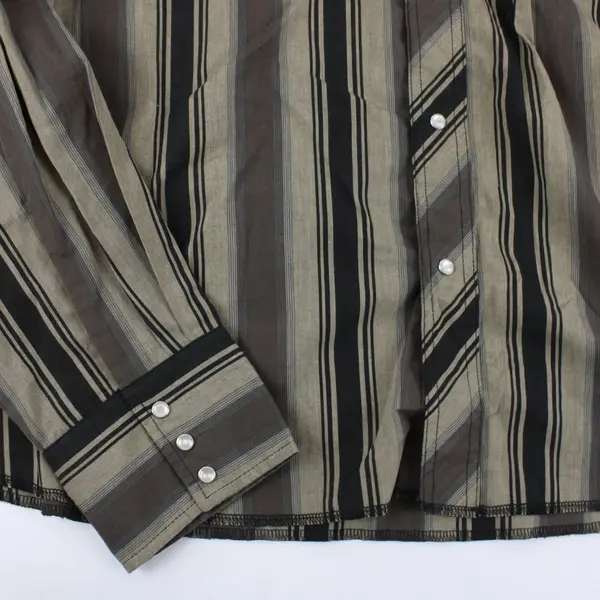 Vintage Wrangler 3XT Brown Striped Long Sleeve Snap Western Shirt