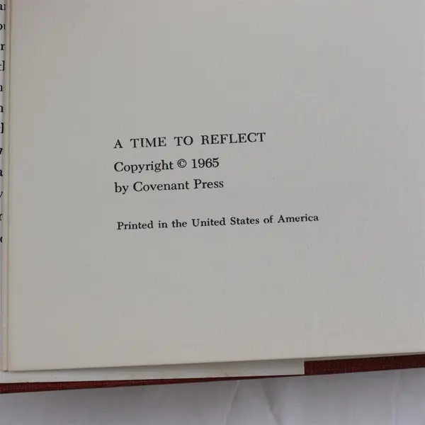 A Time to Reflect Helga Skogsbergh 1965 Hardcover