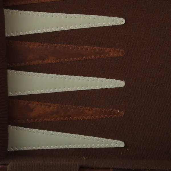 Vintage Backgammon Set Brown Faux Leather Travel Case Complete Unbranded
