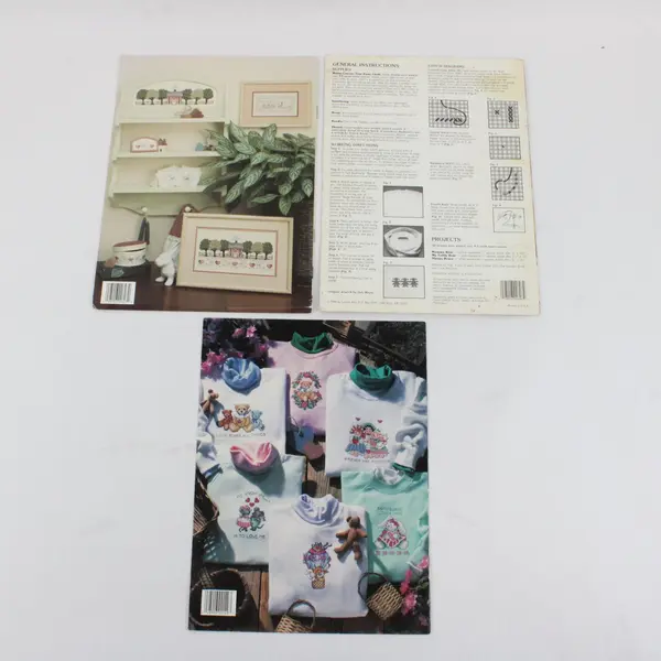 Leisure Arts Lot of 3 Vintage Animal Cross-Stitch Patterns 1988 & 1991 Good