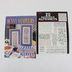 Lot 2 Vintage Leisure Arts Leaflets Sunny Samplers 20 Backstitch Alphabets