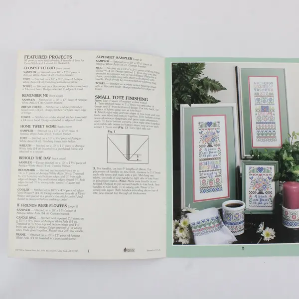 Lot 2 Vintage Leisure Arts Leaflets Sunny Samplers 20 Backstitch Alphabets