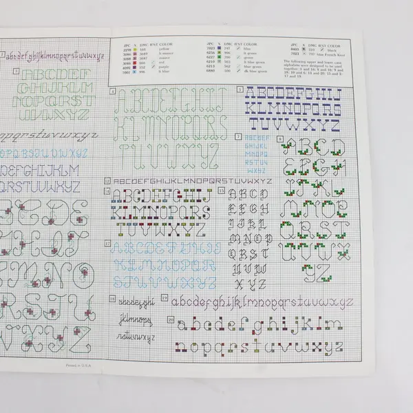 Lot 2 Vintage Leisure Arts Leaflets Sunny Samplers 20 Backstitch Alphabets