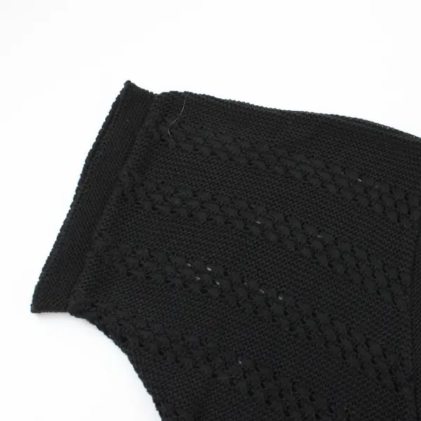 Two-One-Two New York Black Open Work Chunky Cropped Sweater Size L