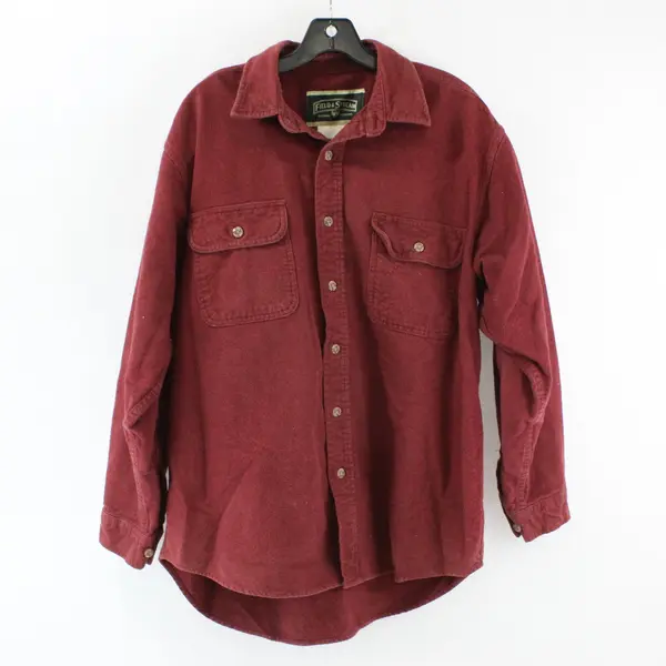 Field & Stream Mens Shirt Maroon Red Button Down Front Pockets L/XL Estimated