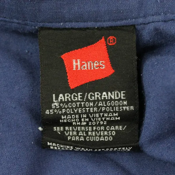 Hanes Men's Woven Pajama Set Navy Blue Size Large Cotton Blend Lightweight 