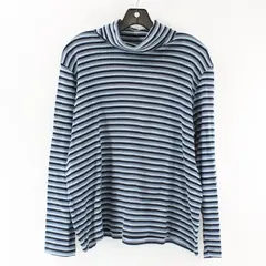 Jones New York Sport Navy and Light Blue Striped Long Sleeve Turtleneck 1X 