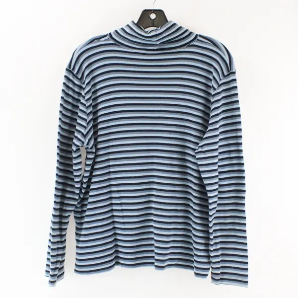 Jones New York Sport Navy and Light Blue Striped Long Sleeve Turtleneck 1X 