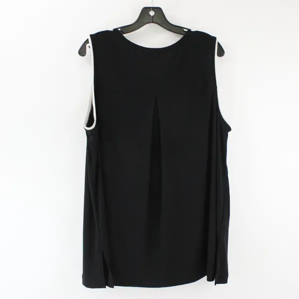 Alfani Women’s Black Sleeveless Blouse with White Accent Trim Size 2X 