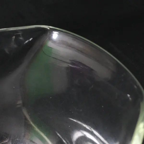 Vintage Clear Glass Wavy Edge Serving Bowl 9in