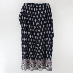 GNW Womens Navy Casual Boho Pattern Capri Pants Side Tie Down Beach Flowy 2X
