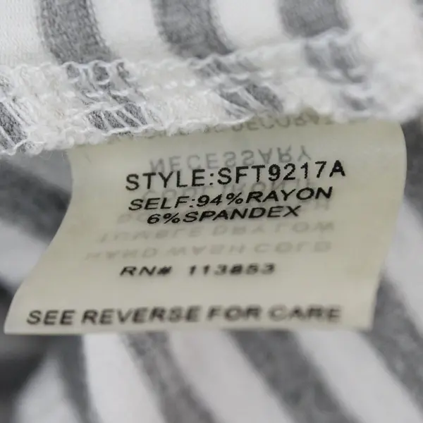 Market & Spruce Womens Grey and White Striped Long Sleeve Blouse XXL
