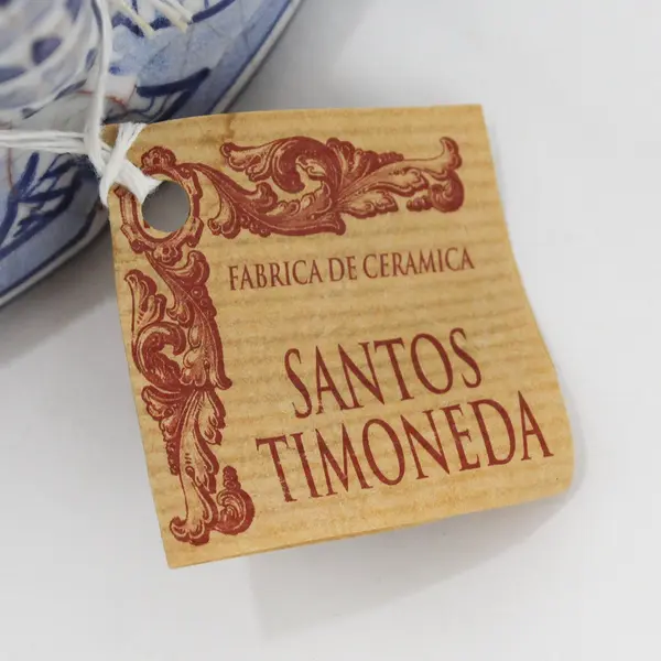 Hand Painted Santos Timoneda Ceramic Jug Crackled Pattern w/ Blue Flowers Spain