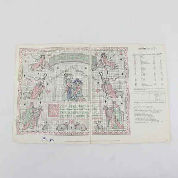 Lot 2 1989 Dimensions Cross-Stitch Walk Beside Me #156 Blessed Nativity #161