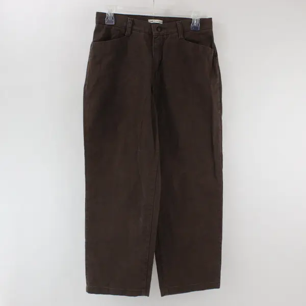 Lee Womens 6SP Petite At Waist Straight Leg Pants Brown