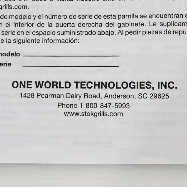Stok Quattro 4 Burner LP Gas Grill Model SGP4333SB Operator's Manual