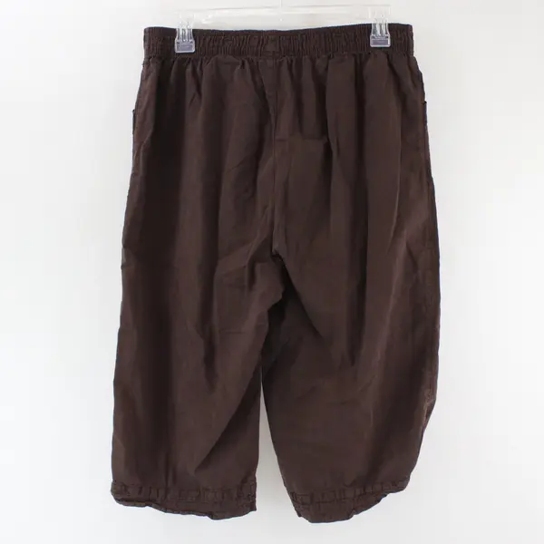 Gloria Vanderbilt Women's PL Brown Capri Pants Stretchy Waistband